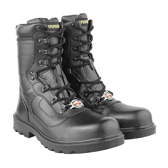 Liberty Warrior Combat Genuine Leather Military Men's Boots, High Ankle, Hard Toe, High Top Lace Up Boots, Black, Sizes-5UK-11UK