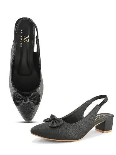 XE Looks Slingback Heels | Pointed-Toe Design | Comfortable Cushioned Footbed Heels For Girl & Women